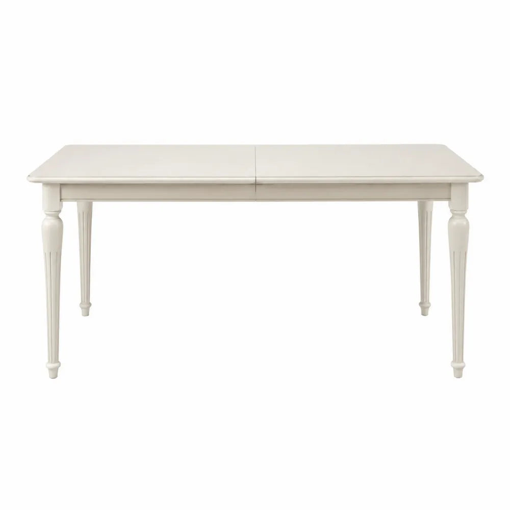 Tavolo da pranzo rettangolare 140 x 80 x 75 cm in MDF laccato bianco struttura in legno ingegnerizzato con gambe tornite stile classico