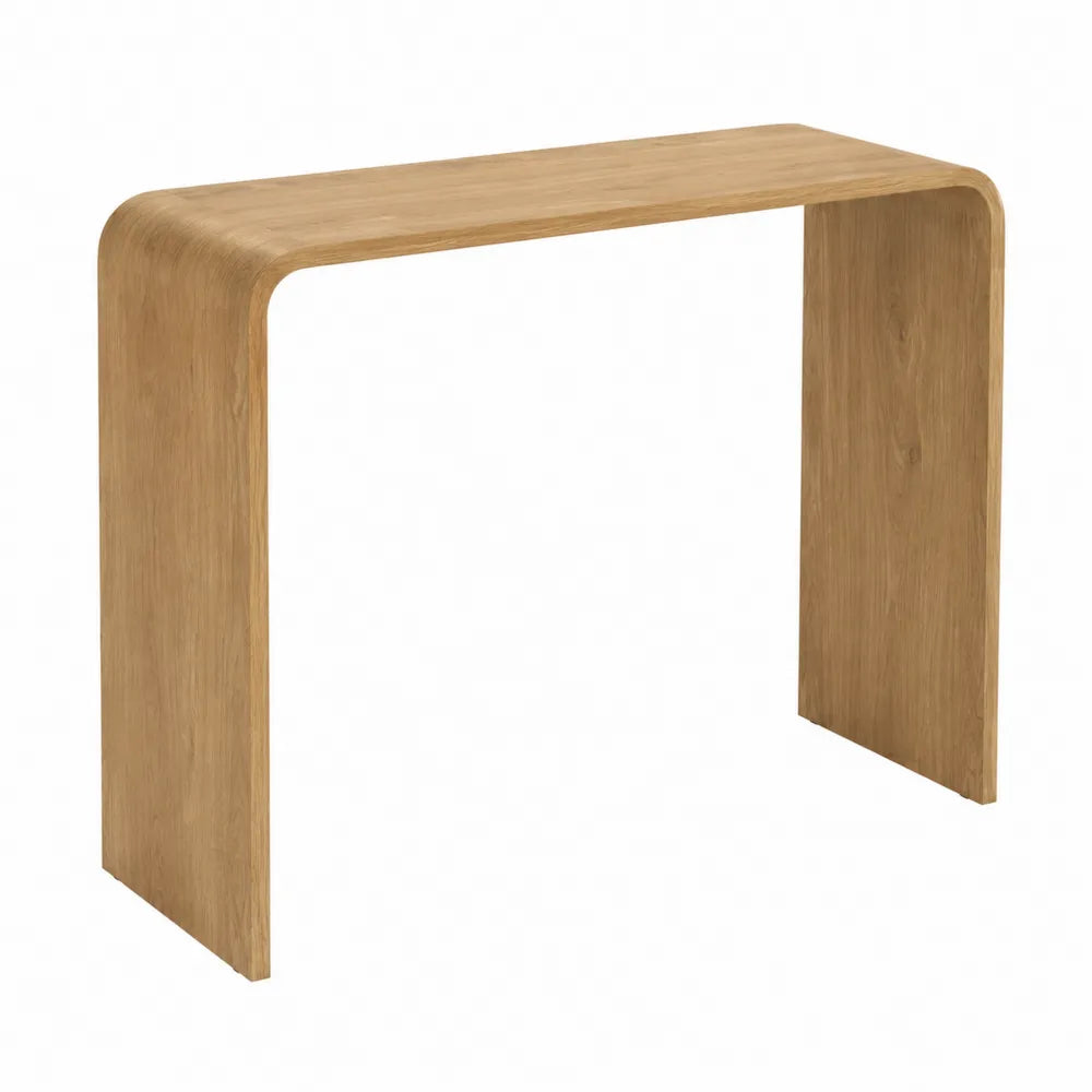 Consolle scrivania rettangolare in MDF effetto legno naturale struttura curva 100 cm x 40 cm x 75 cm