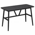 Scrivania rettangolare da ufficio in MDF effetto legno scuro con struttura in metallo nero 120 cm x 60 cm x 75 cm circa
