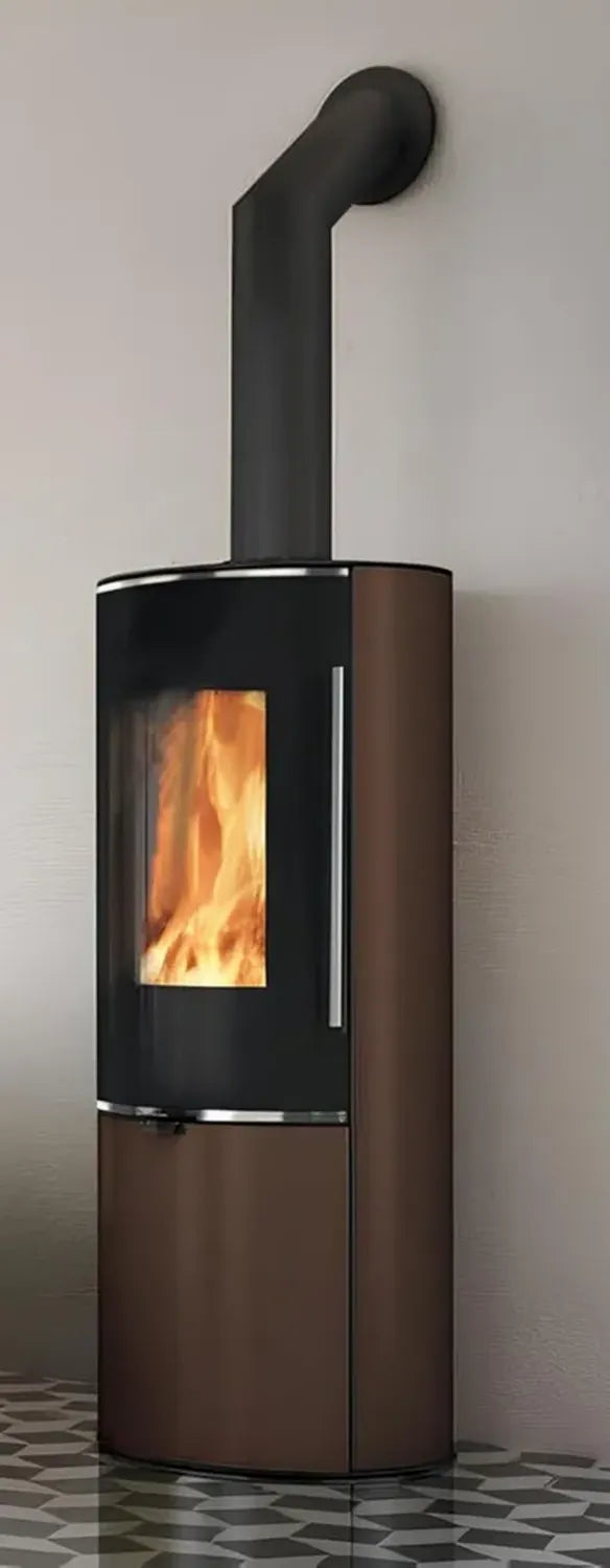 Stufa a Legna Edilkamin Tally Up Evo Bronzo, 8,1 kW, Efficienza 87,1%, Riscaldamento 210 m³, 5 Stelle