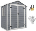 Capanno da Giardino in Alluminio, Doppia Porta e Finestra, 183x134x210 cm, Grigio