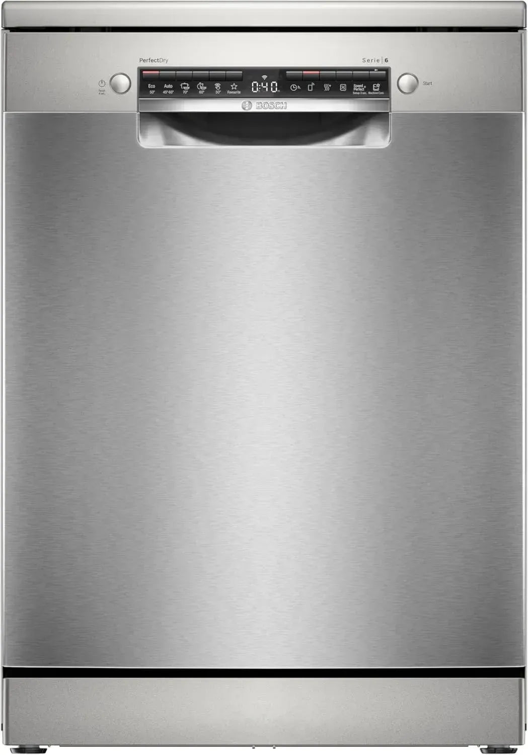 Lavastoviglie Bosch Serie 6 Smart con Zeolite e EcoSilence, 14 Coperti, Acciaio Inox, 60cm