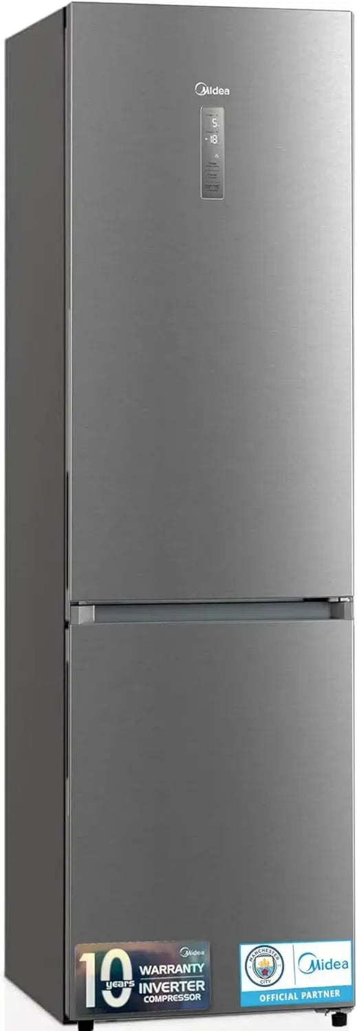 Frigorifero Combinato Midea No Frost 59,5 cm x 188 cm Inox, Libera Installazione, Capacità 310 L
