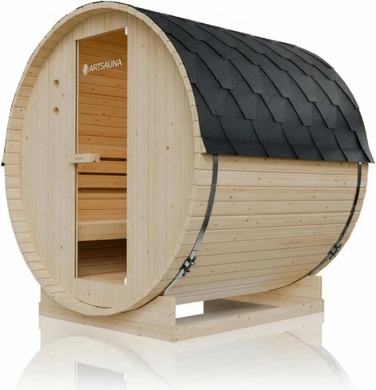 Sauna a Botta Esterna in Legno di Abete per 4 Persone con Forno 6kW e Accessori