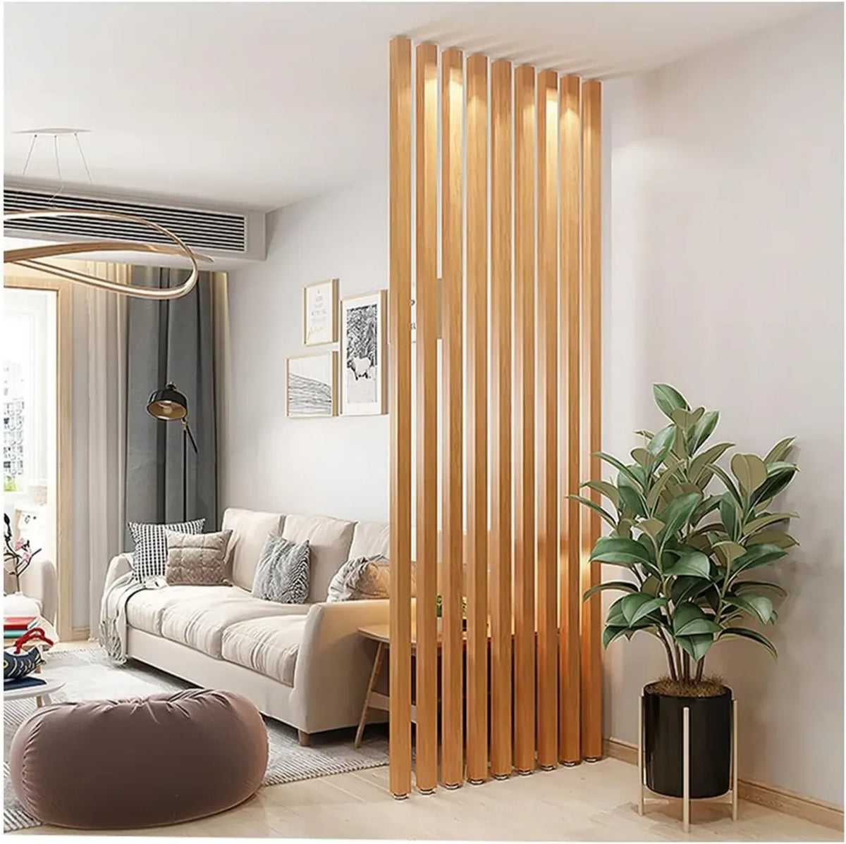 Paravento Modulare in Metallo a Lamelle - 8 Pannelli, 170 cm - Ideale per Interni Moderni