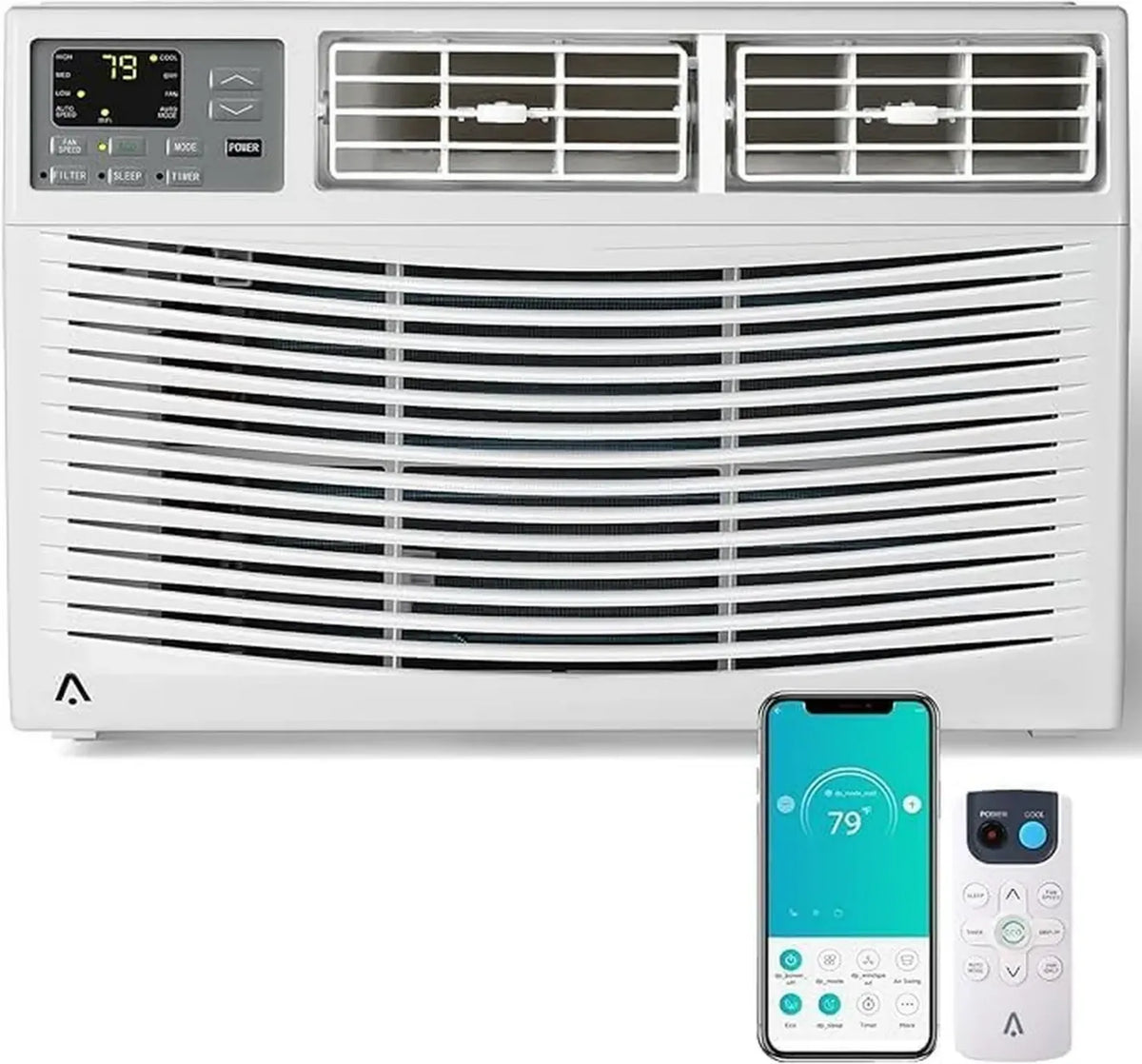 Climatizzatore da finestra 12.000 BTU con WiFi, efficace fino a 50 m², telecomando e controllo App