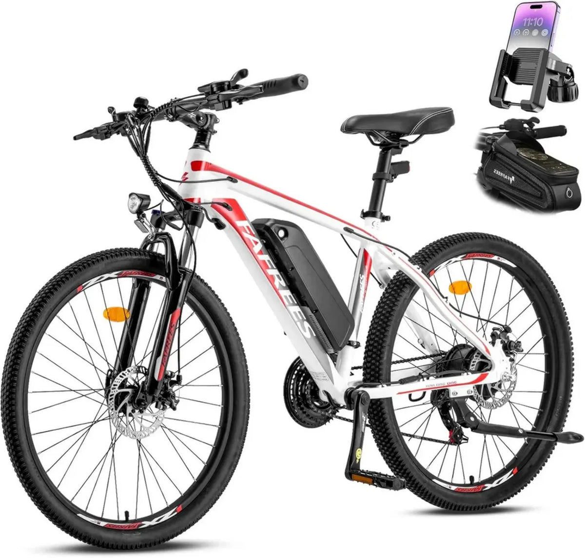 Bici Elettrica Fafrees 26' MTB 21 Velocità con Batteria Rimovibile 36V/13.5Ah, Autonomia 80-100km, Freni a Disco per Adulti
