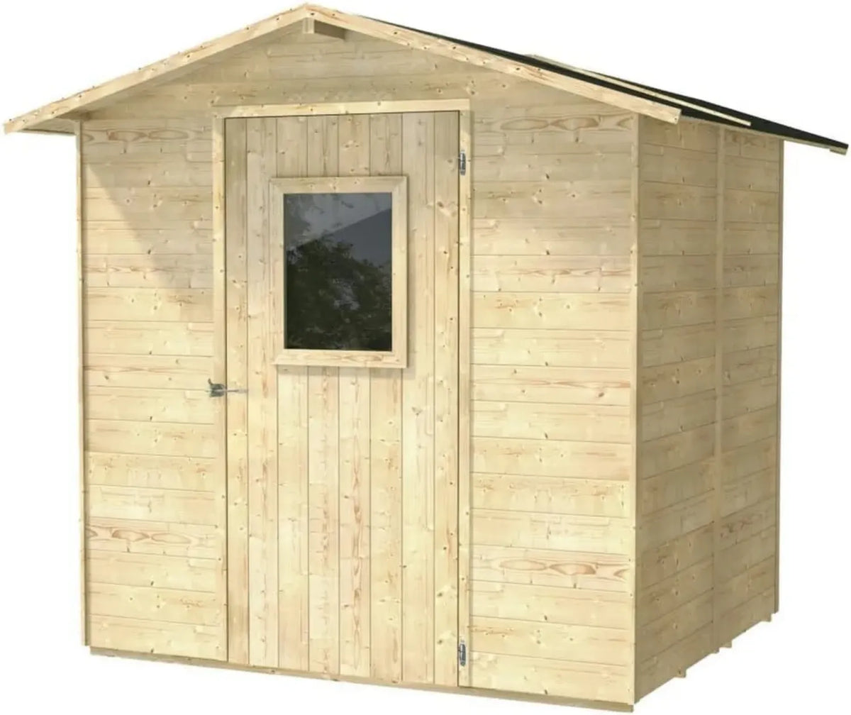 Casetta da Giardino in Legno Giada 200x207 cm con Finestre e Porte