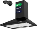 CIARRA Cappa Aspirante 60 cm Nero A++ con Filtro Carbone