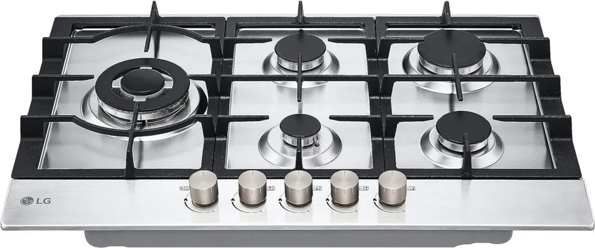 LG Piano Cottura a Gas 5 Fuochi, 75cm, 11.5kW, Sicurezza Valvole, Bruciatore Tripla Corona