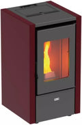 Stufa a pellet ad aria Vesuvio 7 kW A+ colore Bordeaux