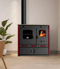 Stufa a Legna Prometey Perfect Eco Lux 7 kW, Vano Cottura e Piano, Uscita Sinistra