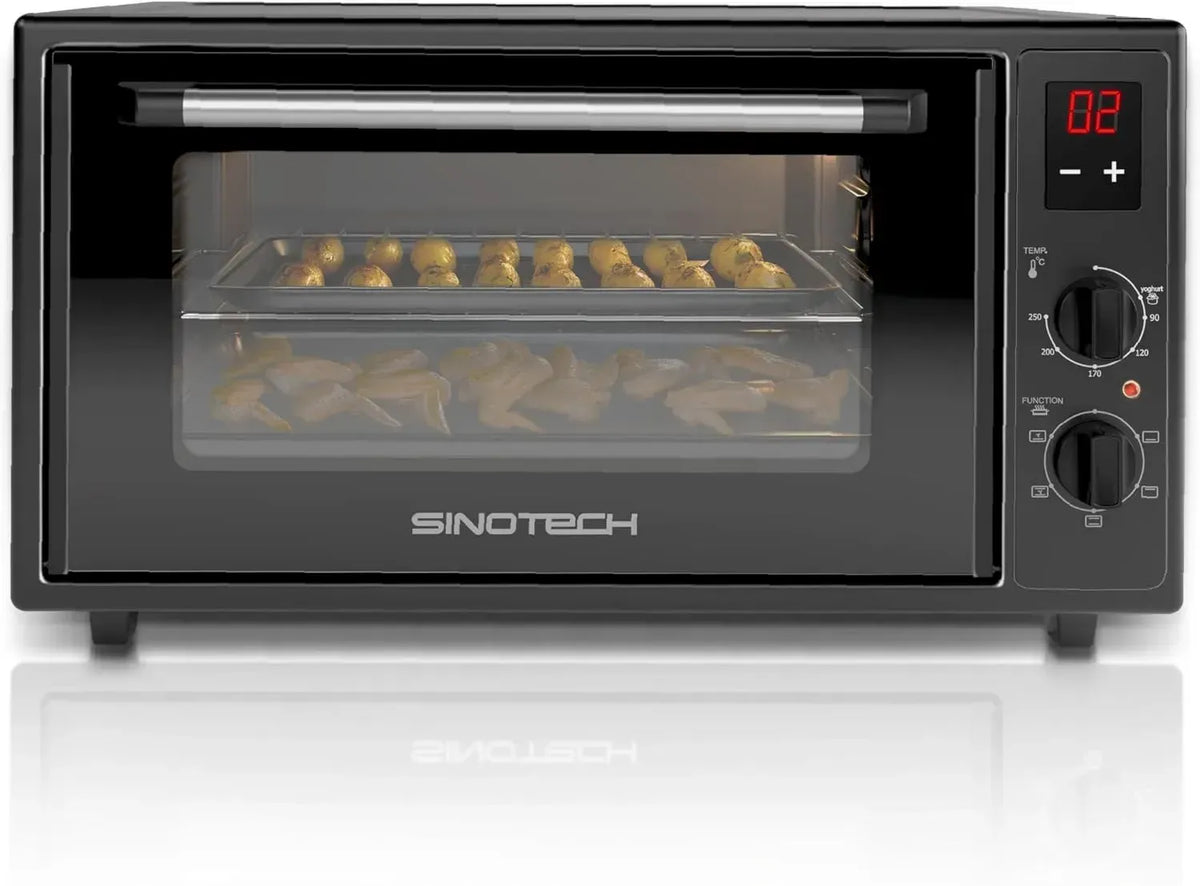 Forno Elettrico Ventilato 45L Sinotech con Timer Digitale, 1600W, Funzione Yogurt, Nero