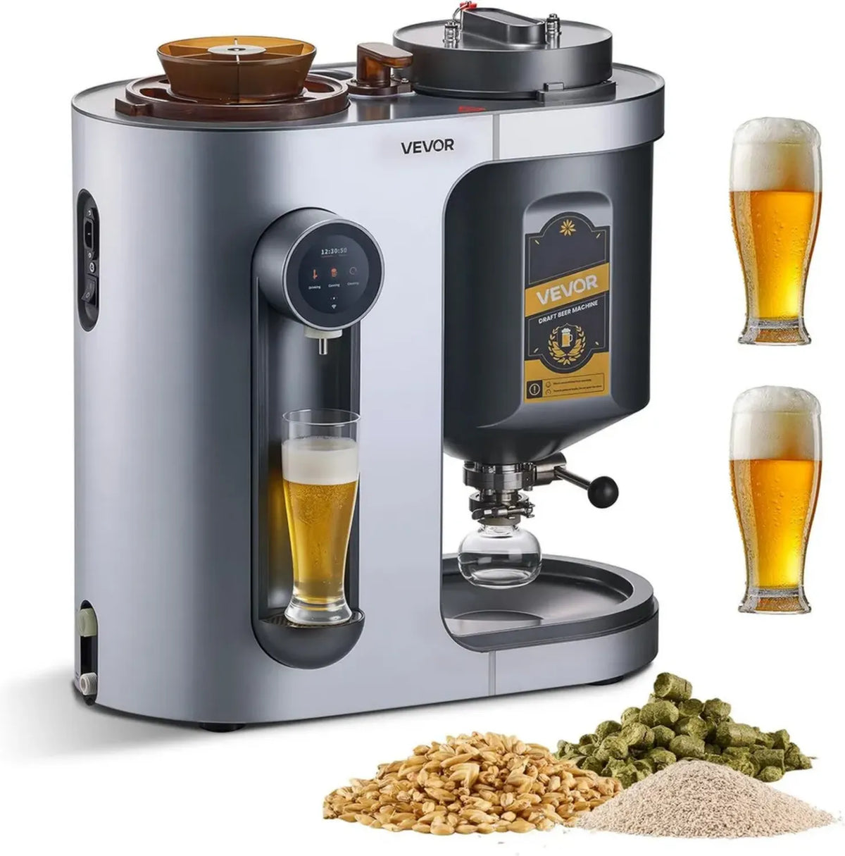 VEVOR Impianto Birraio Domestico, 13L, 1500W, Acciaio Inox 304, Sistema Completo per Birra Fai-da-te