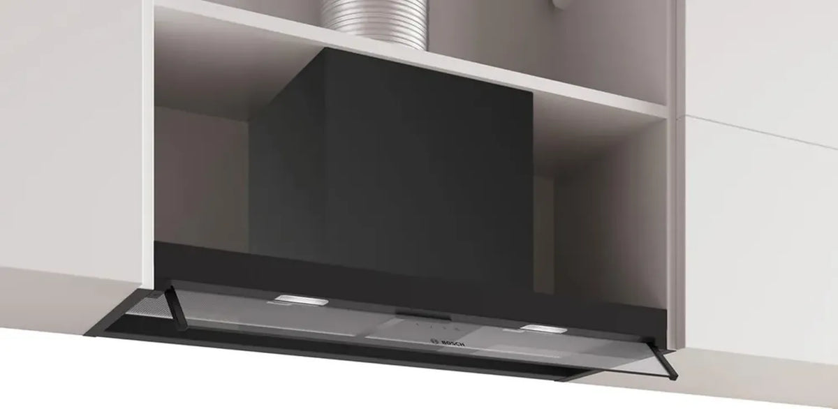 Cappa da Cucina Serie 4, 80 cm, Vetro Trasparente e Nero Opaco