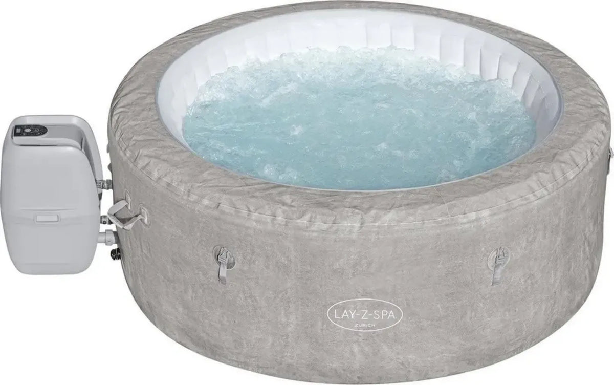 Bestway Lay-Z-Spa Zurich Idromassaggio Gonfiabile Rotondo per 2-4 Persone 180x66cm con Pompa e Telecomando