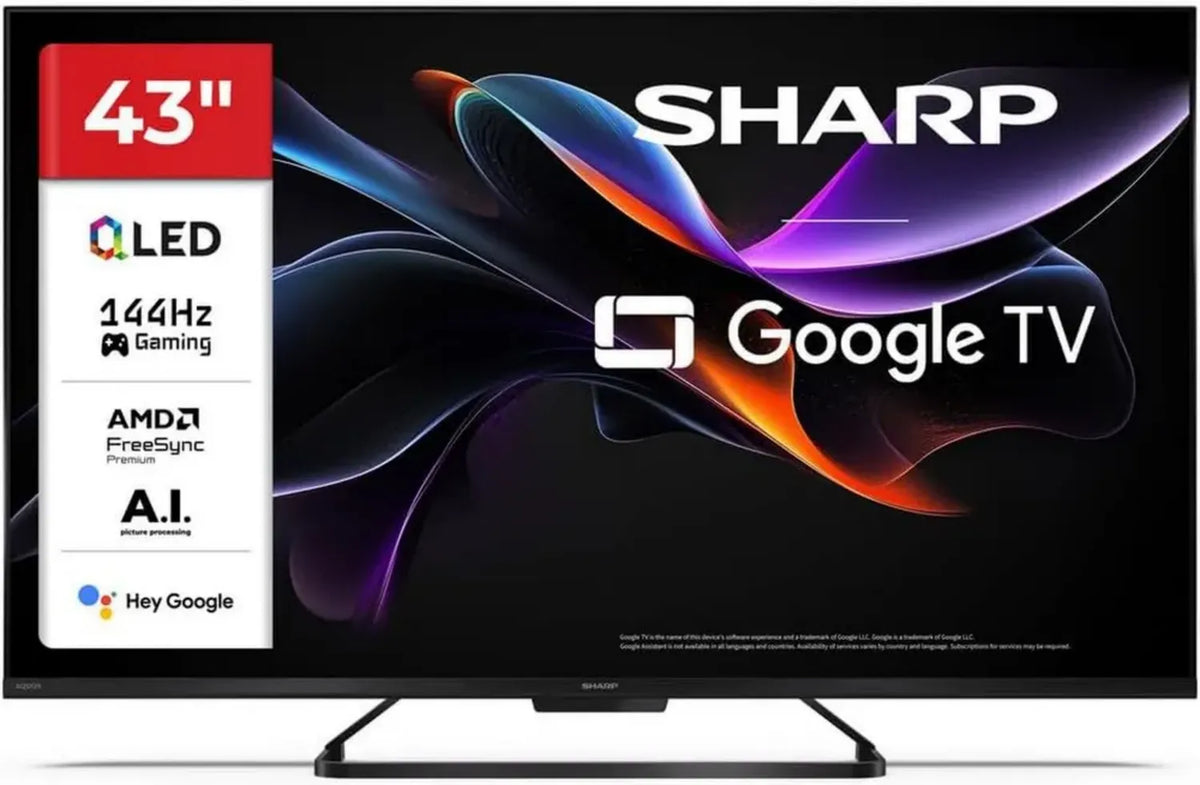 Sharp 43' QLED 4K UHD TV con Google TV, Dolby Vision IQ e Dolby Atmos