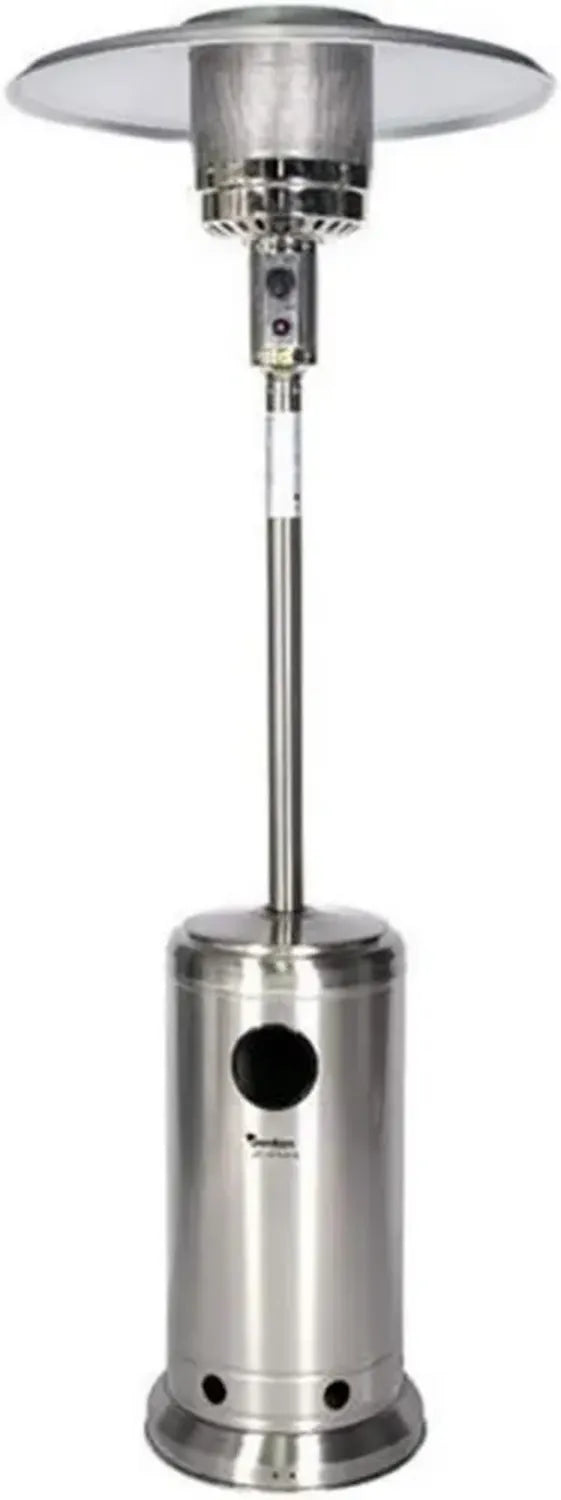 Riscaldatore a Fungo da Esterno in Acciaio Inox 13kW con Ruote, Sicurezza per Terrazze e Giardini, Argento