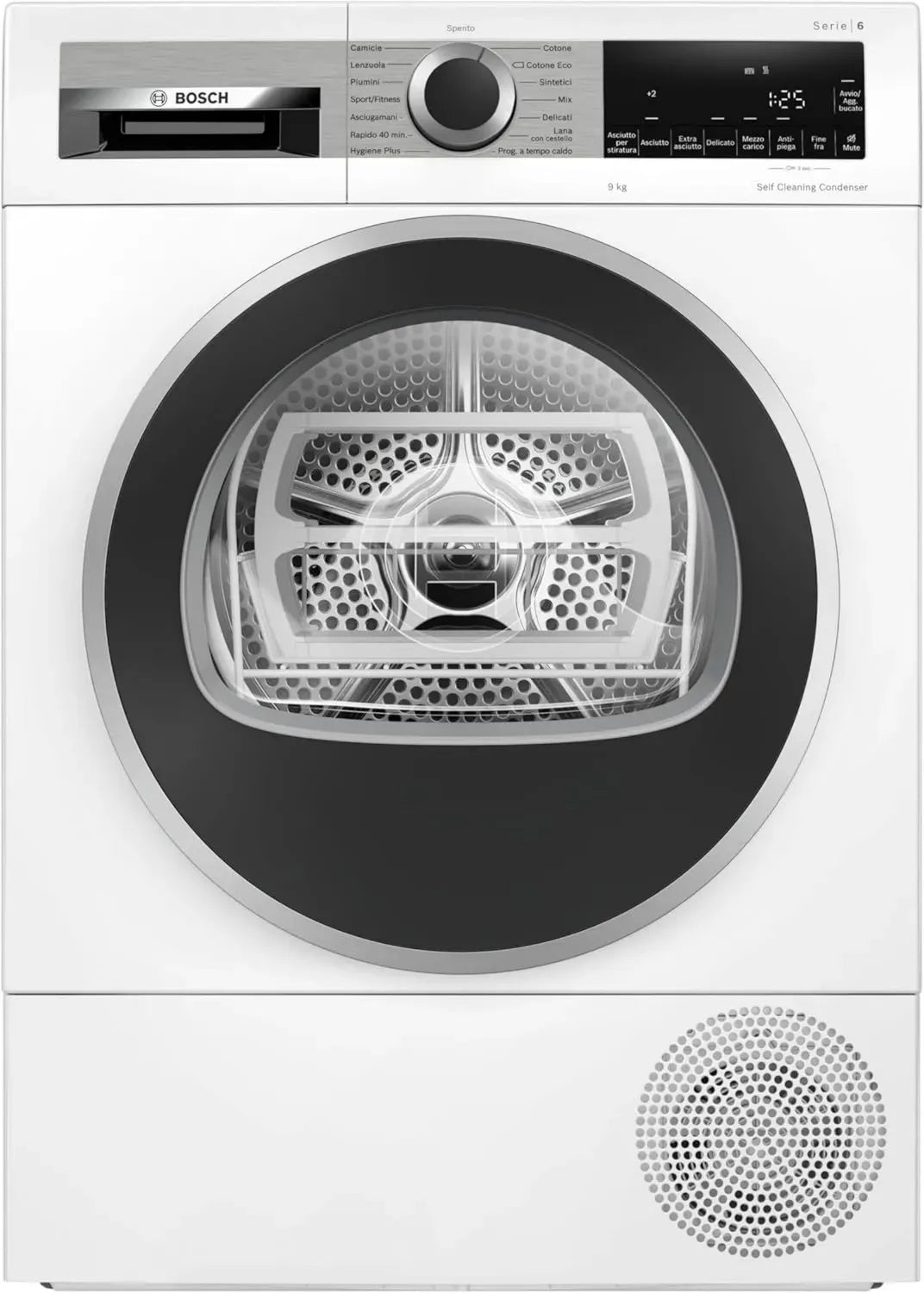 Bosch Serie 6 Asciugatrice a Pompa di Calore 9 kg, Classe C, Autopulizia, Sensori Intelligenti, Bianco