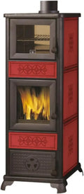 Stufa a legna bordeaux con forno integrato Decor C di Edilkamin