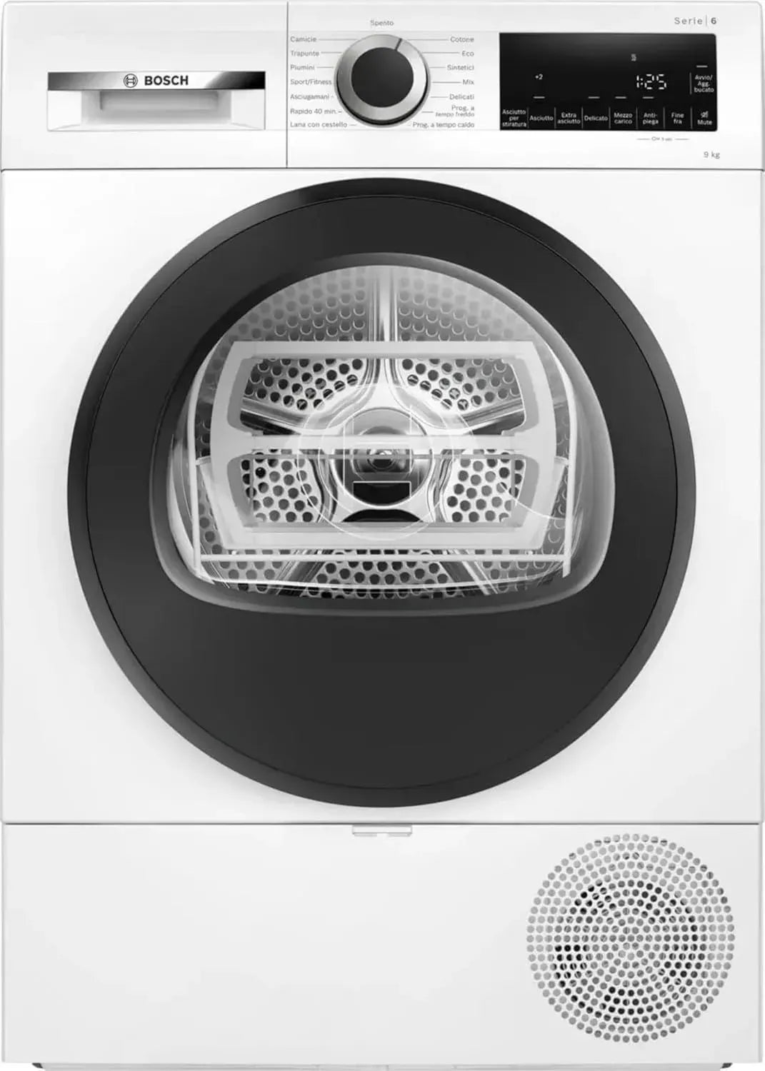 Asciugatrice 9 Kg a Pompa di Calore, Classe D, Installazione Libera