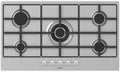 Piano Cottura SCHOCK 5 Fuochi Inox con Sicurezza e Griglie in Ghisa
