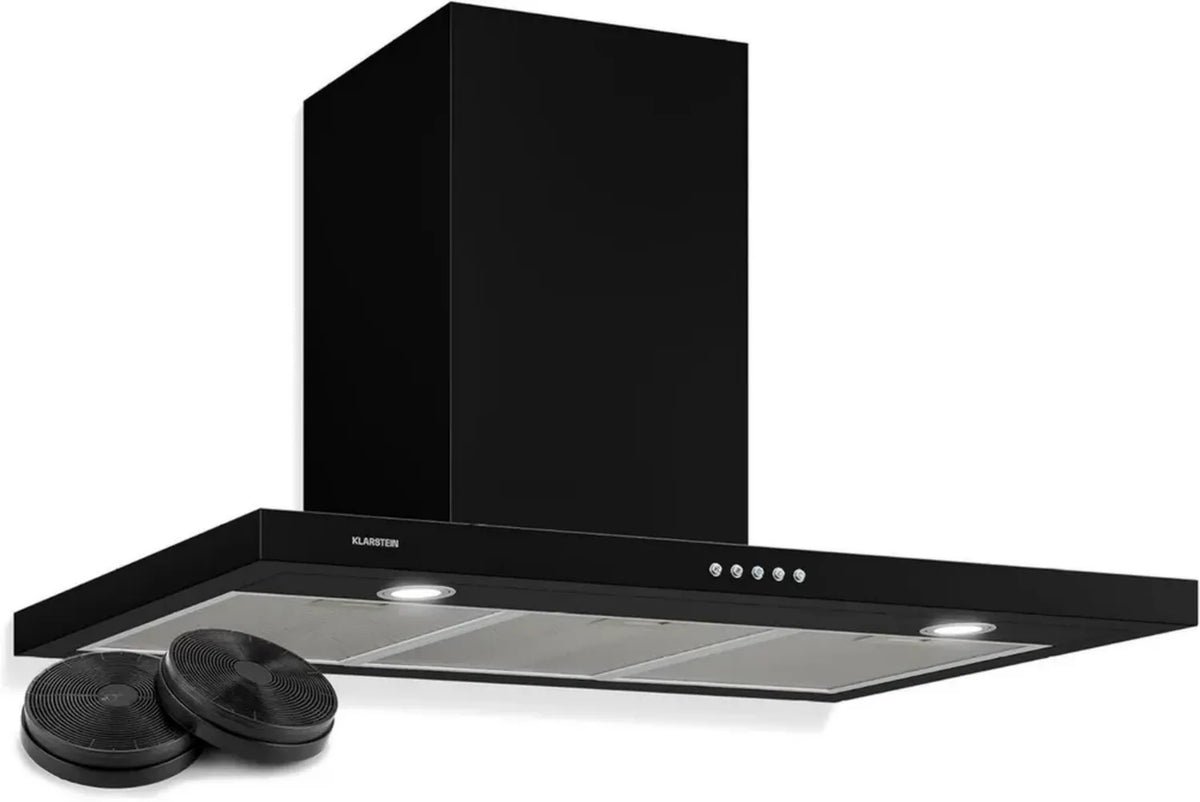Klarstein Limelight Cappa Aspirante a Parete, 90 cm, 600 m³/h, LED, Nero