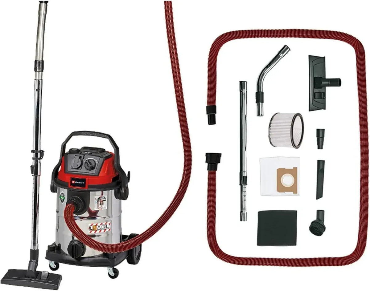 Aspirapolvere Solidi e Liquidi Einhell 1200W con Filtro HEPA e Serbatoio 25L