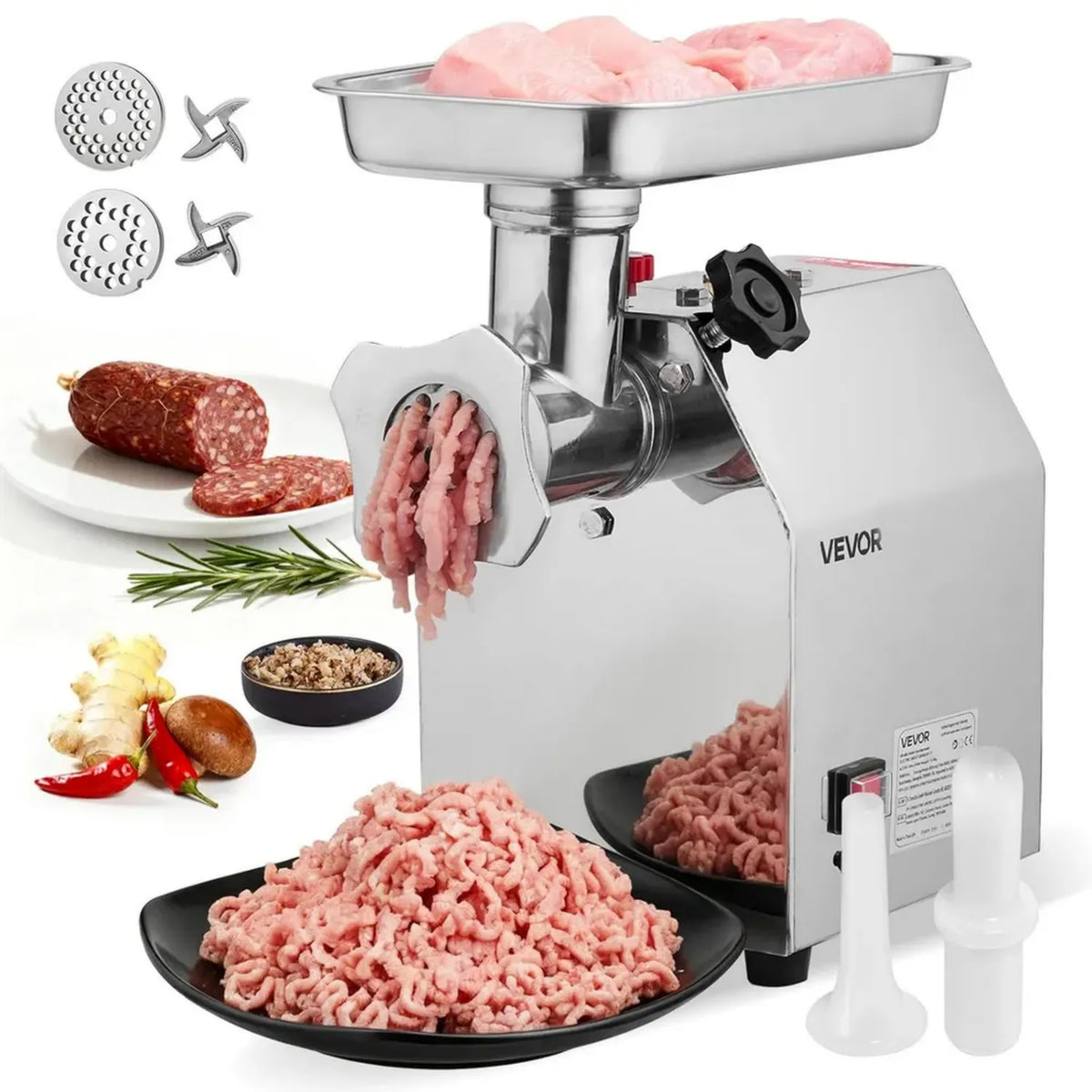 Tritacarne Elettrico VEVOR 850W Acciaio Inox per Uso Commerciale