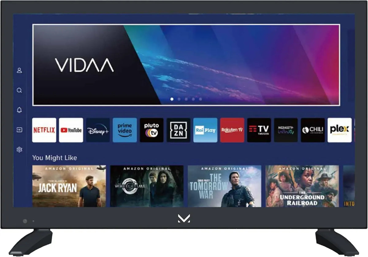 Televisore LED Smart HD 19' con VIDAA, Wi-Fi e Doppia Alimentazione