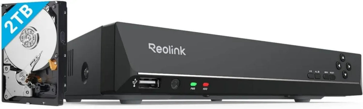 Videoregistratore NVR PoE Reolink 8 Canali con 2TB, Supporto fino a 16TB, Visione 4K e Accesso Remoto
