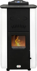 Stufa a Pellet Idro 20KW con Pulizia Automatica, Efficienza 90%, Riscaldamento e Acqua Calda per 120m², Autonomia 22 Ore, Programmabile a 5 Livelli, Garanzia 24 Mesi, Colore Bianco