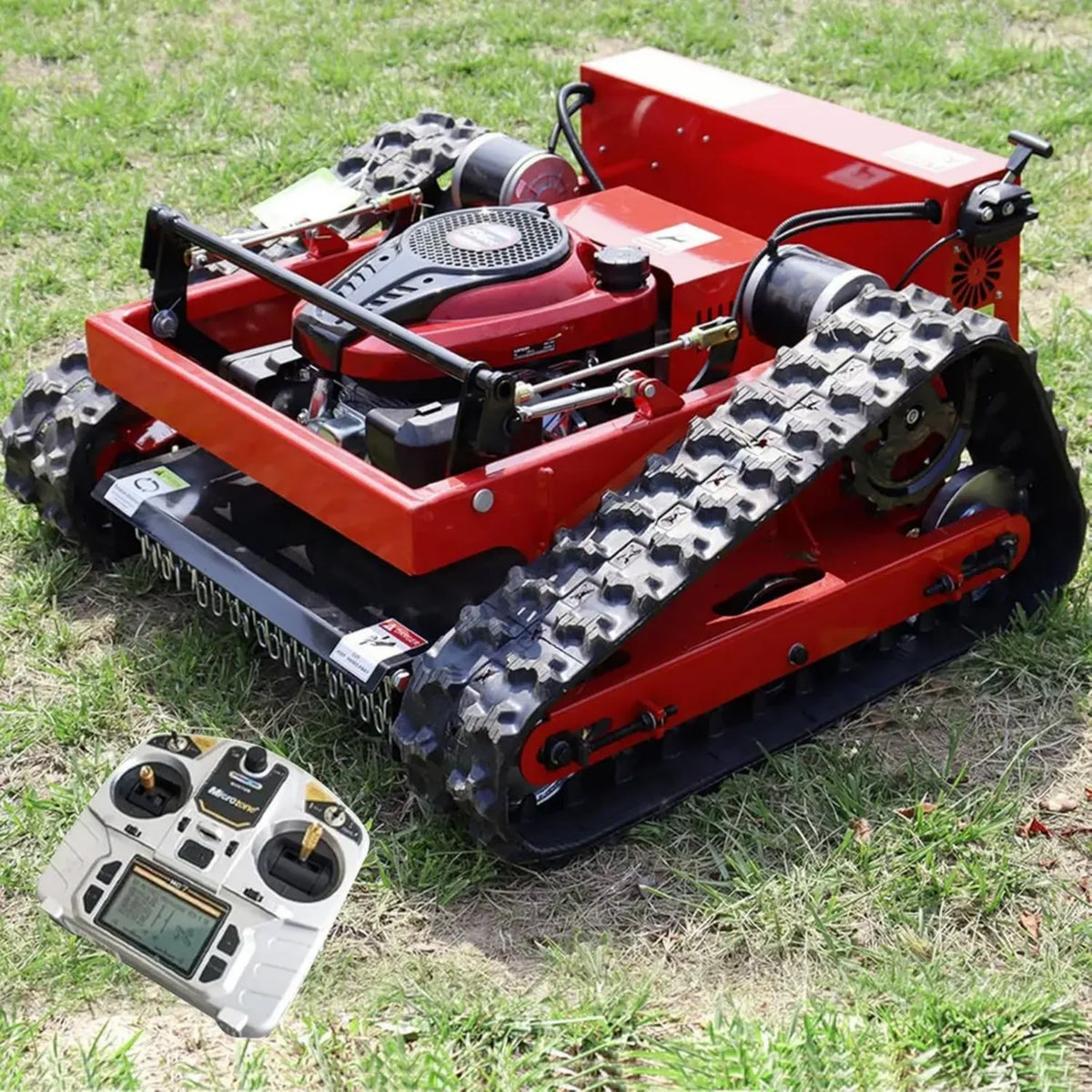 Tagliaerba a Benzina 7,5 HP con Telecomando, Ideale per Pendenze fino a 45°, Larghezza di Taglio 550 mm, Altezza Regolabile 10-180 mm