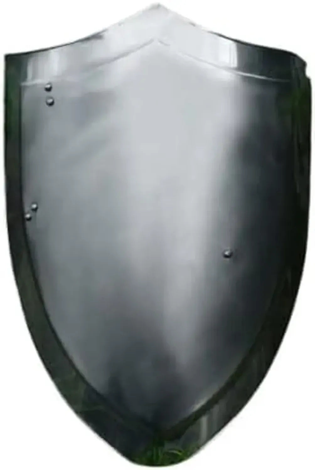 Scudo Medievale Cavaliere in Acciaio Argentato 61 cm per LARP, Fatto a Mano