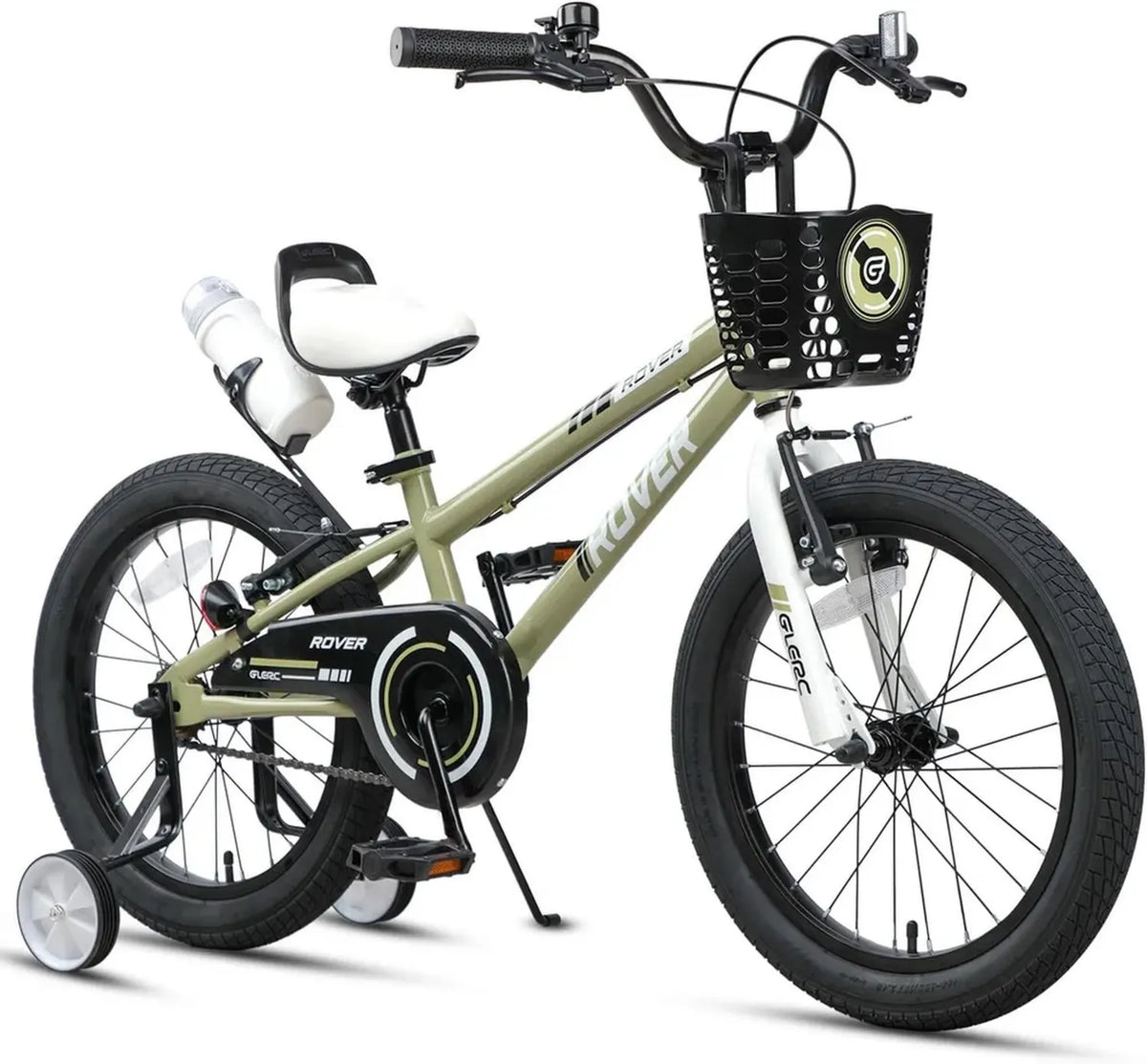 Bicicletta per Bambini Glerc Rover 12-18 Pollici con Borraccia, Stabilizzatori e Cestino, Adatta per 2-9 Anni