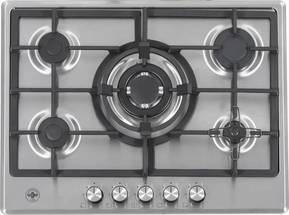 Piano cottura a gas 5 fuochi in acciaio inox - Bertazzoni La Germania
