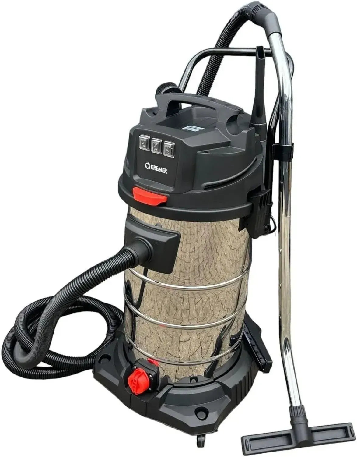 Aspiratore Industriale 3000W Umido e Secco 100L in Acciaio Inossidabile con 3 Motori