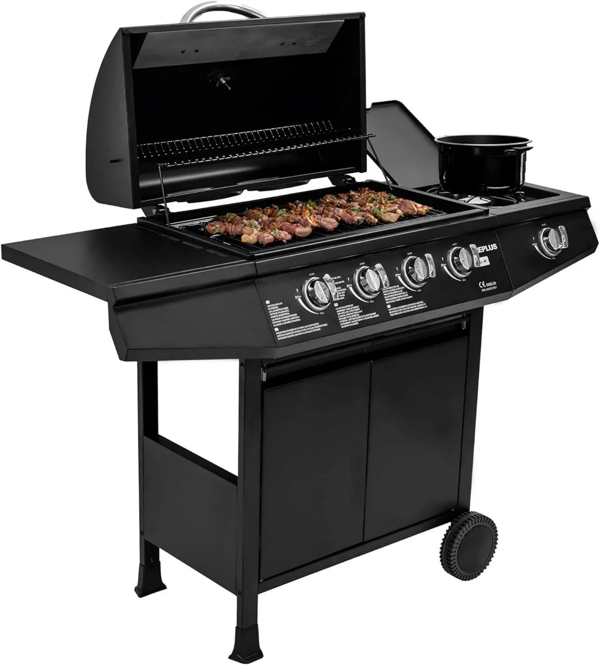 Griglia a Gas Fireplus 5 Fuochi con Carrello e Termometro