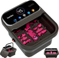 Vasca idromassaggio pieghevole portatile con display digitale, controllo temperatura e timer, massaggiatore con 6 rulli e bolle
