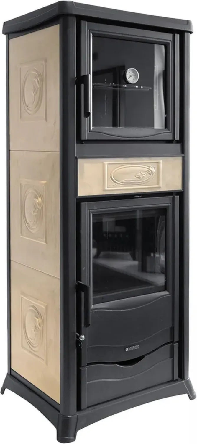 Stufa a Legna La Nordica Termorossella Plus Forno DSA 4.0, Classe A+, Colore Pergamena