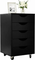 Cassettiera con Ruote 5 Cassetti, 66,5x40x40 cm, Nero, per Ufficio