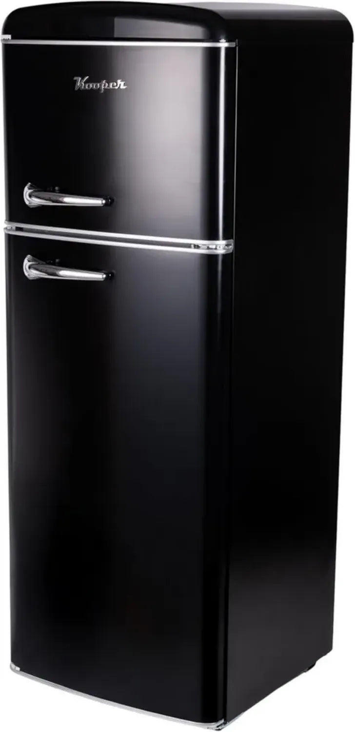 Frigorifero Retrò Doppia Porta 240L, Nero, 54,6x55,4x148,7cm, Kooper