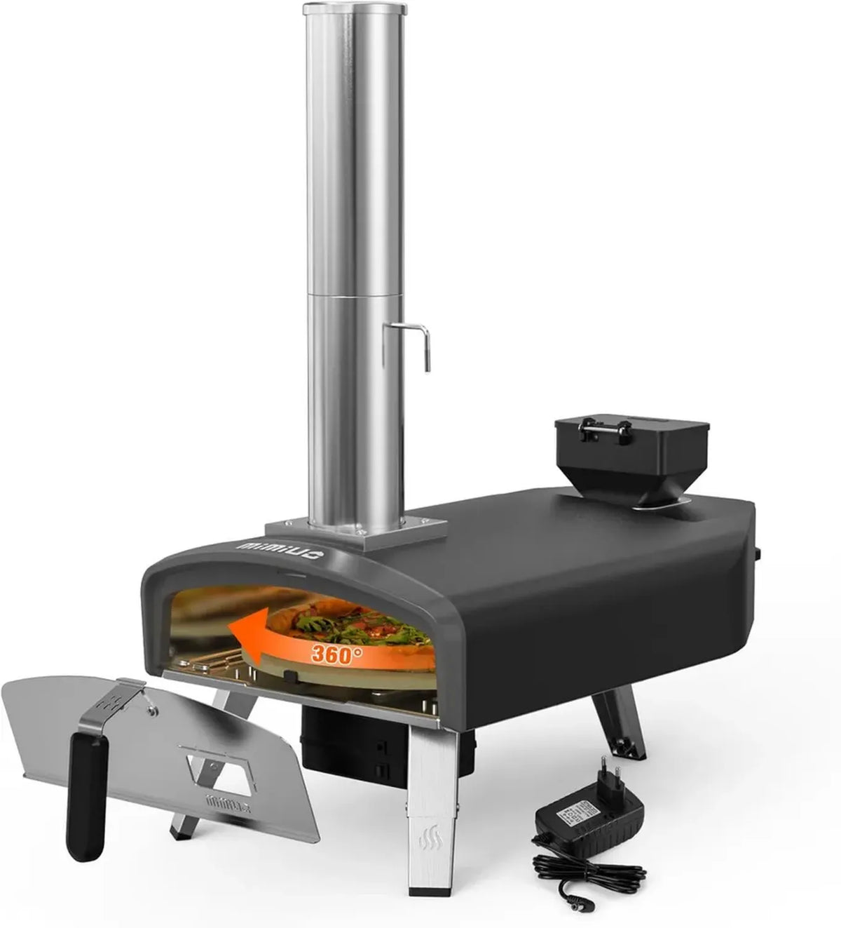 Forno a Pellet Portatile Mimiuo con Sistema Rotante Automatica per Pizza da Esterno