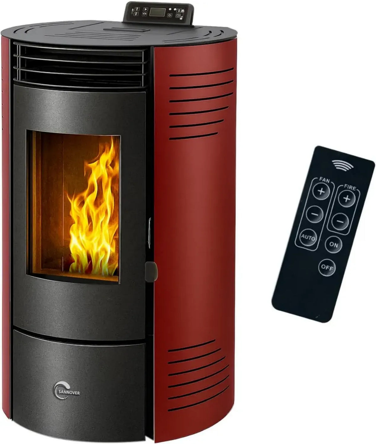 Stufa a pellet Azora 11.6 kW impermeabile Bordeaux Sannover