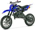 Mini Moto Cross 50cc KXD 701 Benzina, Minimoto 2 Tempi Ruote 10 Off Road per Bambini e Ragazzi, Colore Blu