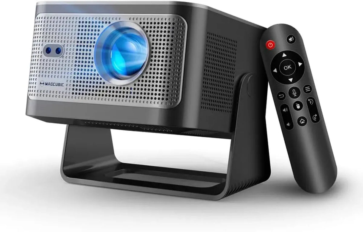 Proiettore Portatile 1080P Magcubic, Compatibile 4K 8K, Android 14, WiFi 6, Bluetooth 5.4, 600 ANSI Lumen, Autofocus, Altoparlante 12W, Rotazione 180°, Cinema a Casa