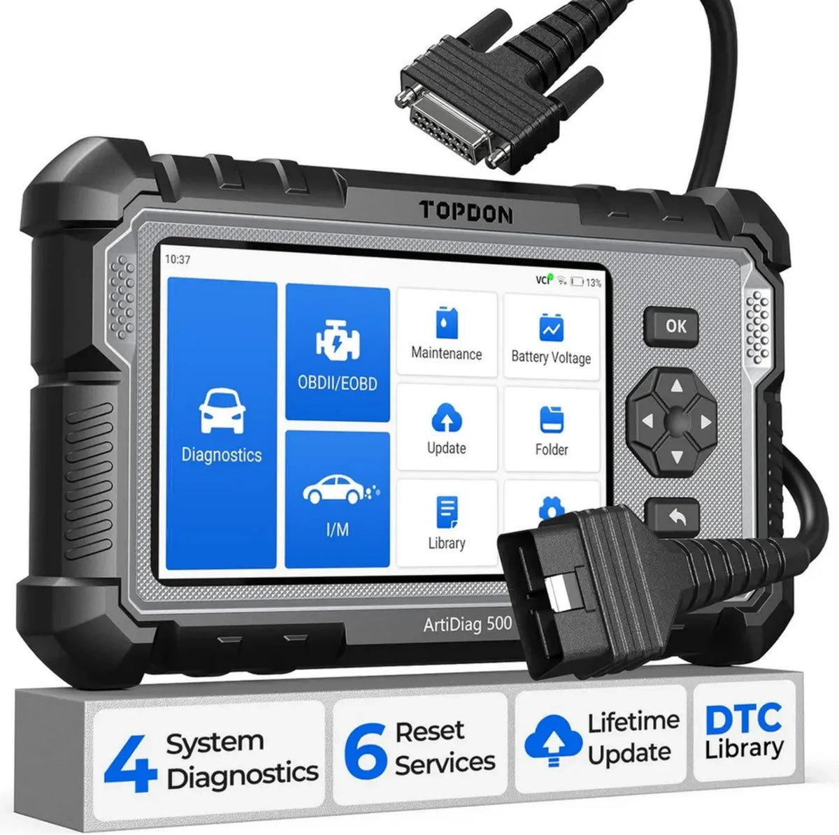 TOPDON Scanner Diagnostico AD500 OBD2 per Auto, Controllo Motore ABS SRS, Servizi di Reset Olio/SAS/ETS/BMS