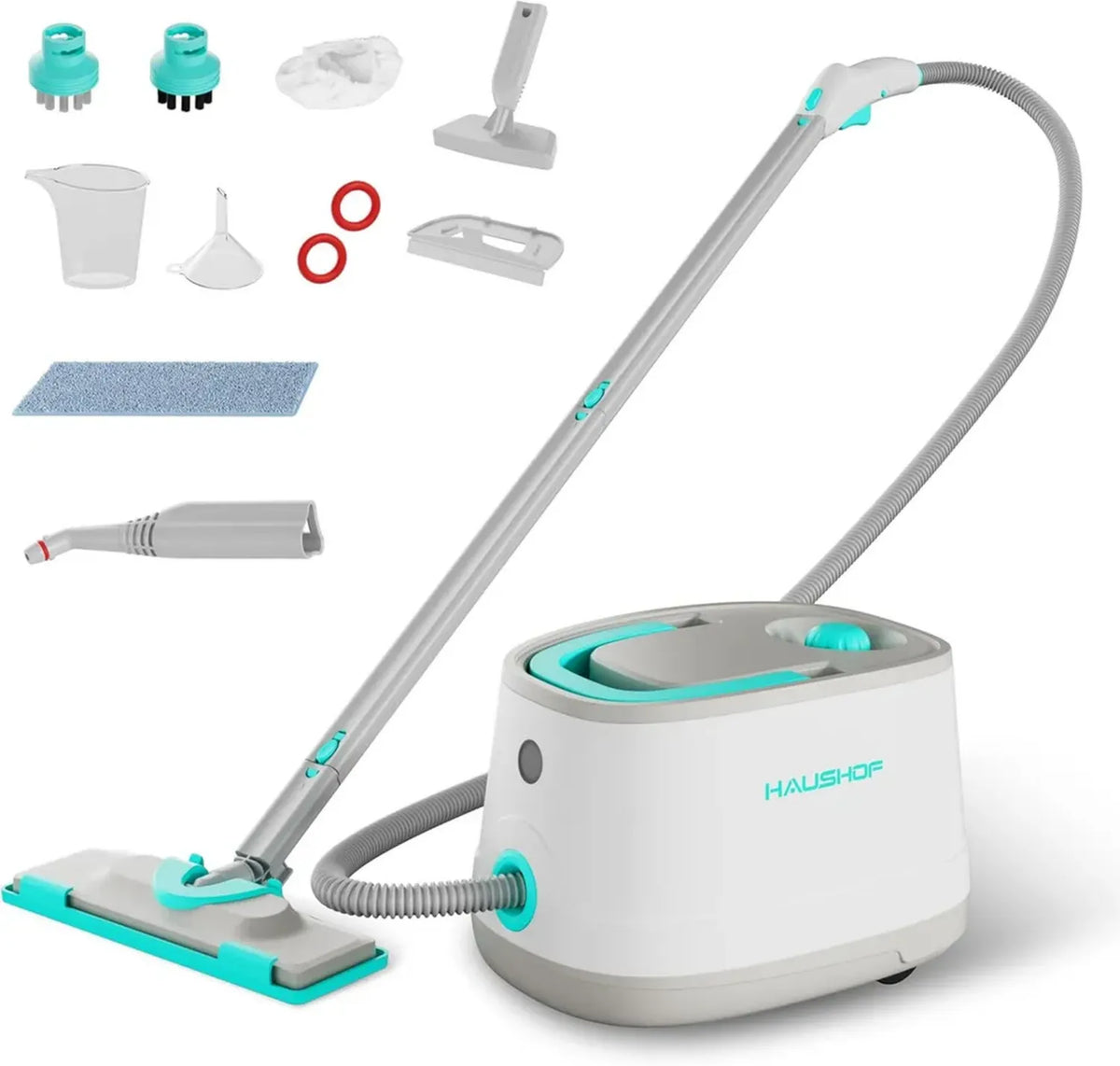 Pulitore a Vapore 2000W Multifunzione, Serbatoio 1,5L, Pressione 4 Bar, Riscaldamento Rapido 8 Min, 16 Accessori Inclusi per Uso Domestico Versatile