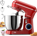 Robot da cucina 1400W, ciotola 6L in acciaio, frusta e gancio per impastare, rosso