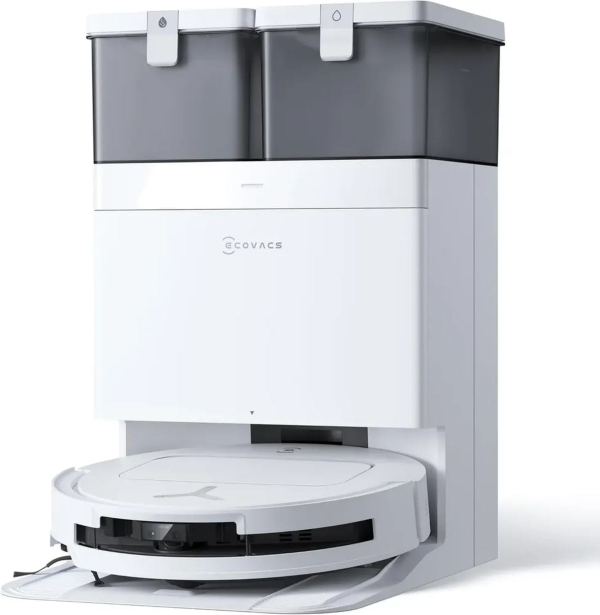 Aspirapolvere Robot ECOVACS DEEBOT T50 OMNI, Potenza 15000 Pa, Spazzola Laterale Estensibile, Lavaggio Acqua Calda 75°C, Ultrasottile 81 mm, Bianco